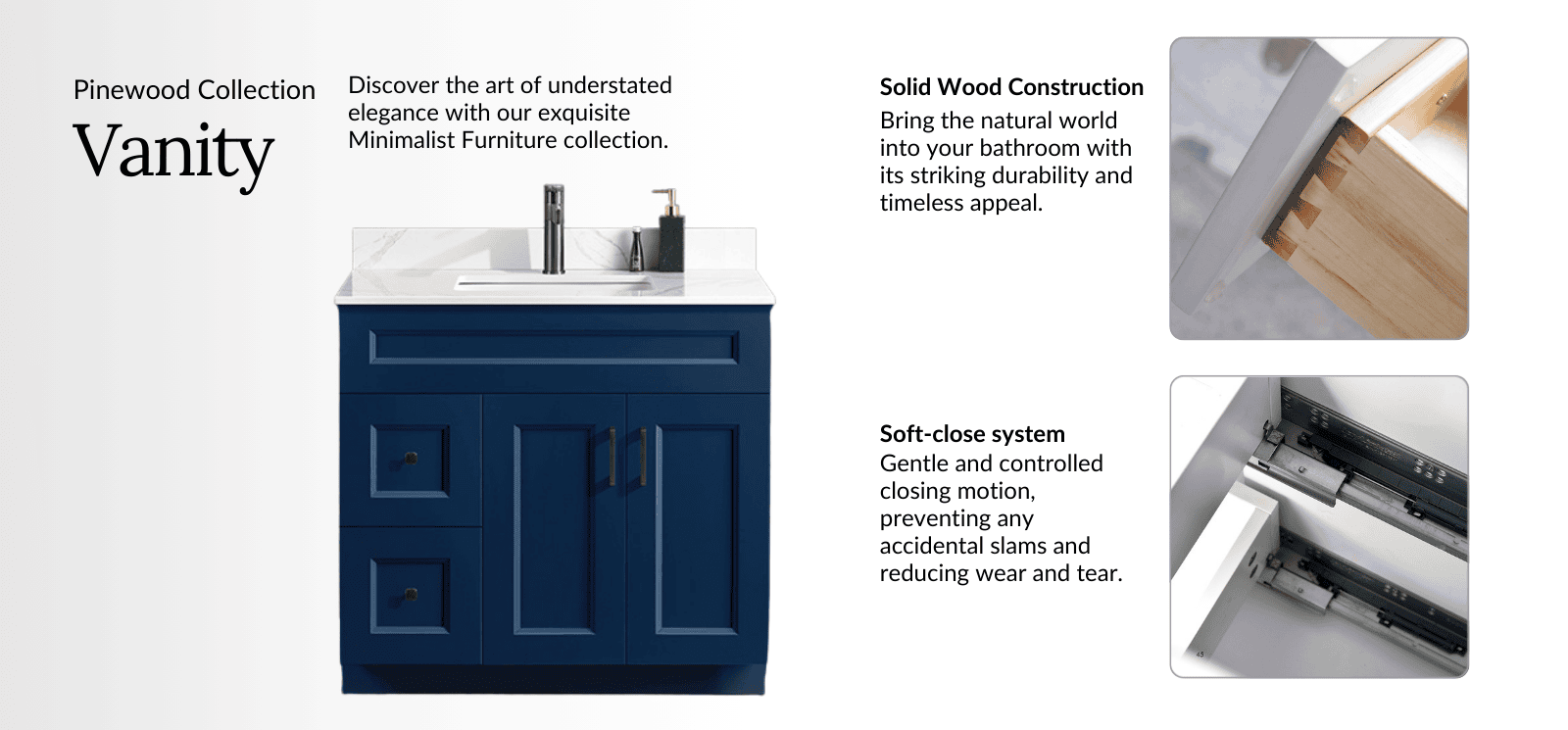 Pinewood bathroom vanity