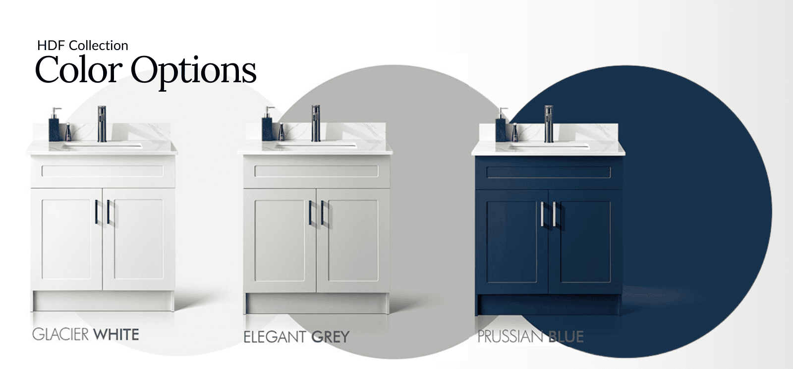 White Vanity, Grey Vanity, Blue Vanity